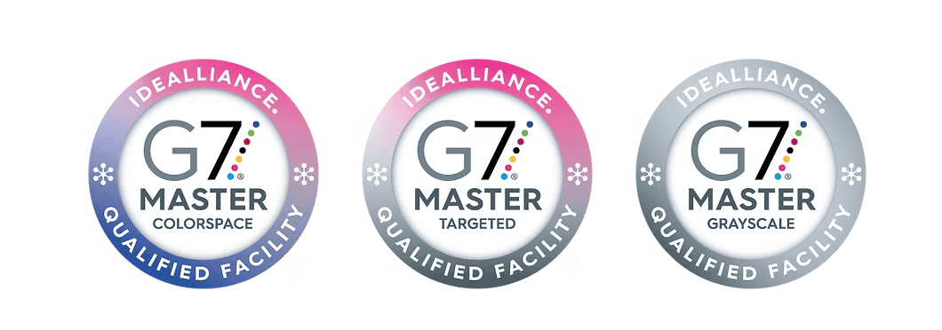 G7 國際認證的 3 個等級：Grayscale、Targeted、Colorspace
